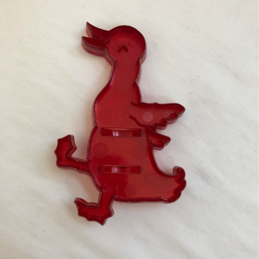 9 Cookie Cutters Red Plastic Translucent Vintage Animals Circus Pony Lamb Bear - Picture 9 of 12